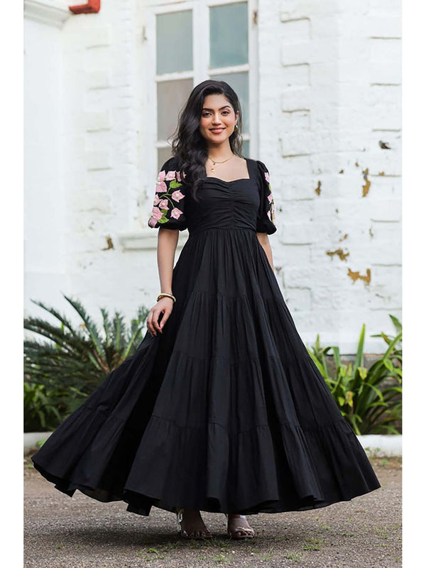 Bougainvillea Maxi Dress In Black