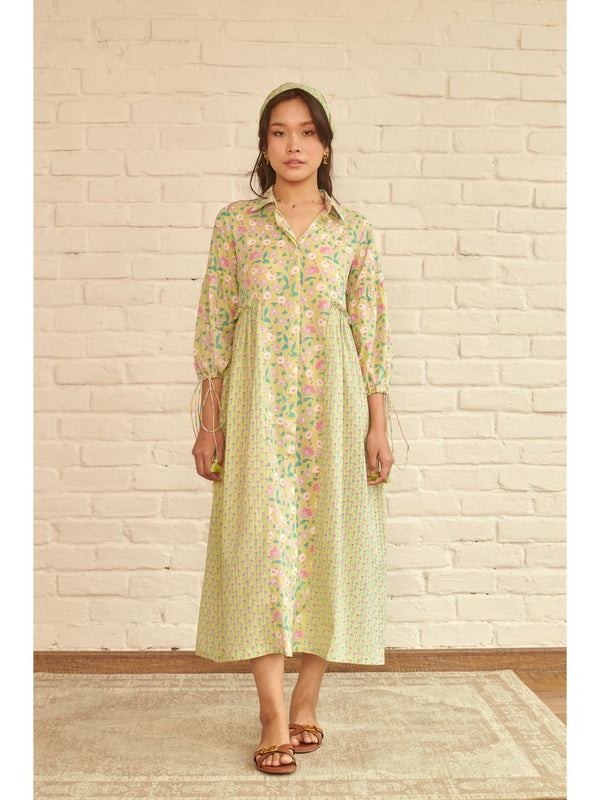 Green Daisy Midi Dress